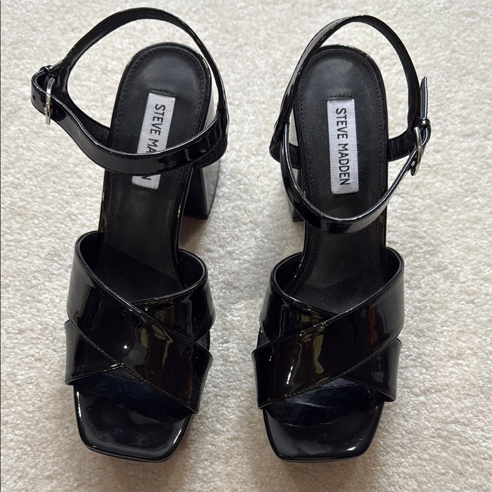 Steve Madden Glossy Black Heels